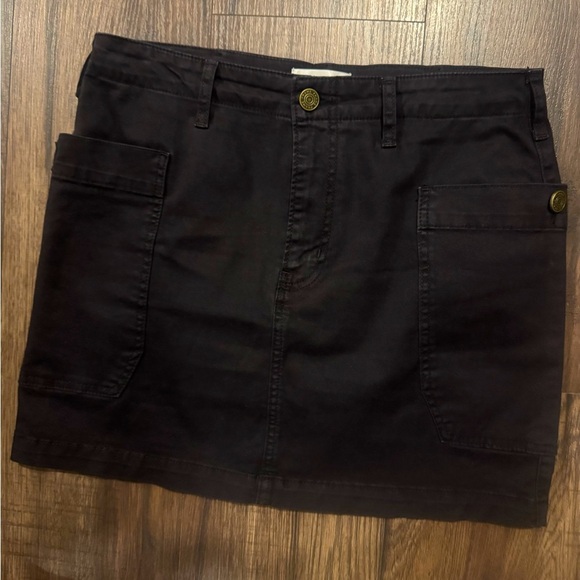 Black Frame mini cargo skirt- stretch twill sz 28 - Picture 2 of 7